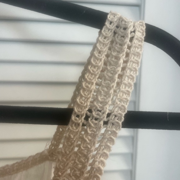 Kontrol NWT 90s/Y2K Embroidered & Crocheted Cream on Cream Tank, Size M - Picture 5 of 9